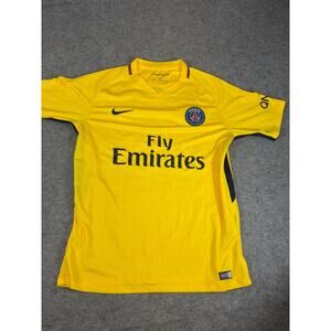 Paris Saint Germain MBAPPE #29 Jersey Mens L Yellow Nike Dri Fit Fly Emirates